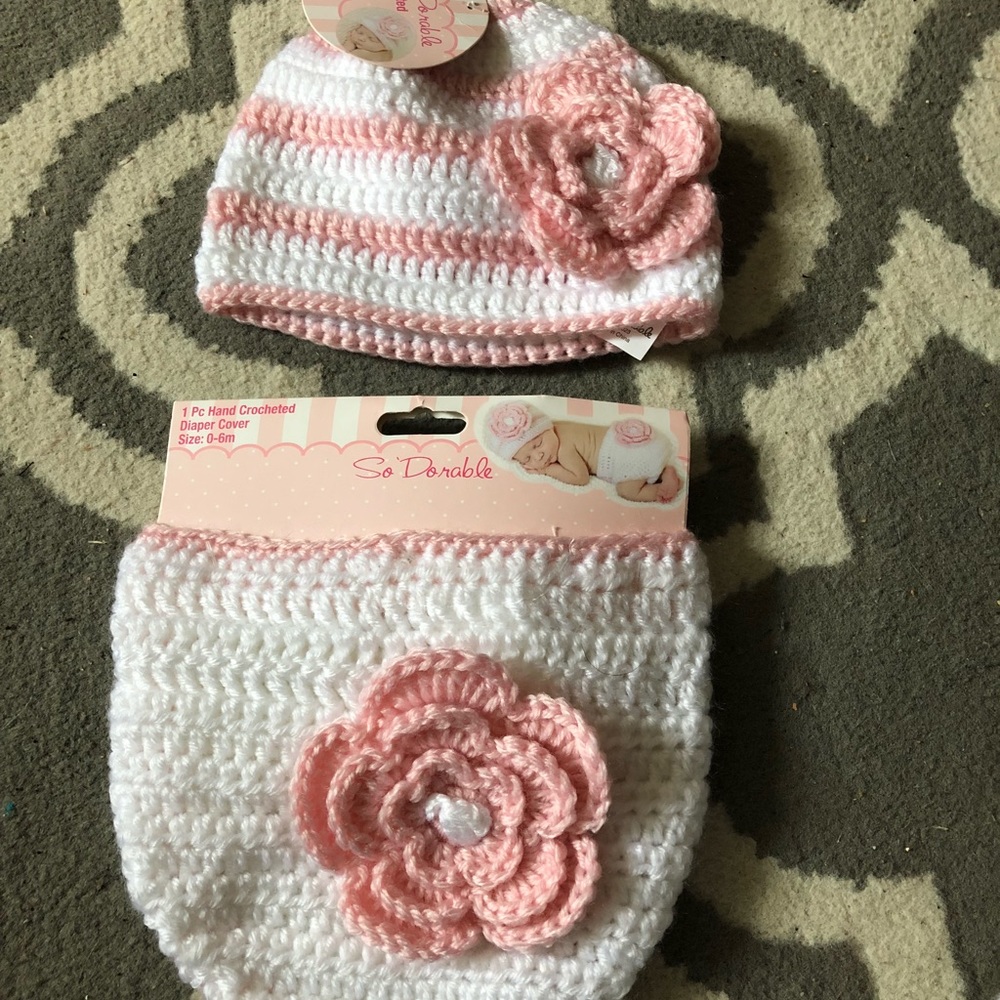 Flower and hat diaper cover
